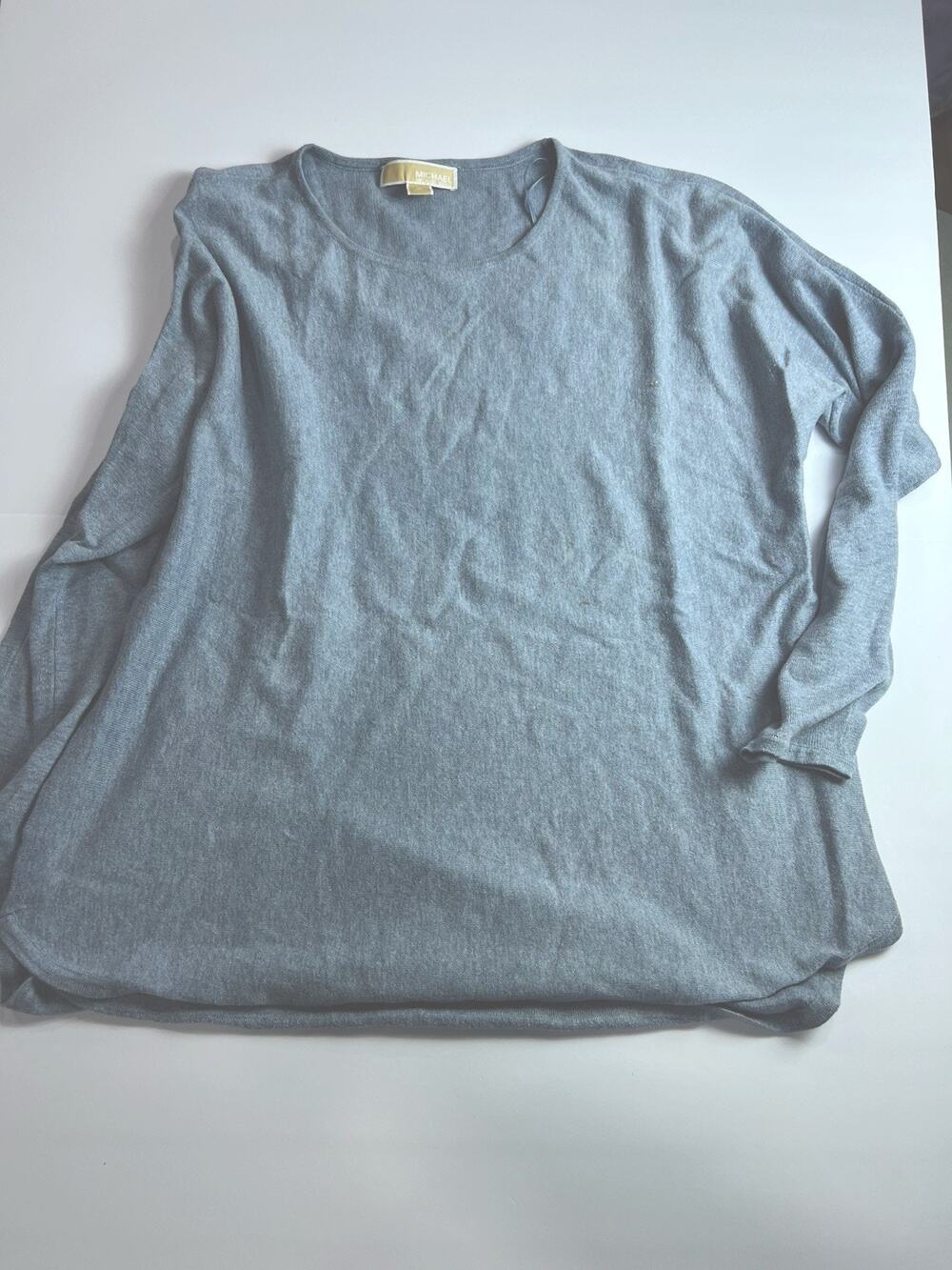 Michael Michael Kors Womens XL Gray High Low Long Sleeve Knit Sweater Top